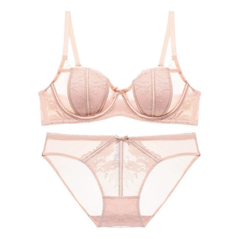 French Style Sexy Lace Lingerie Ultra-thin Bra Big Chest Small Anti-SAG Bra